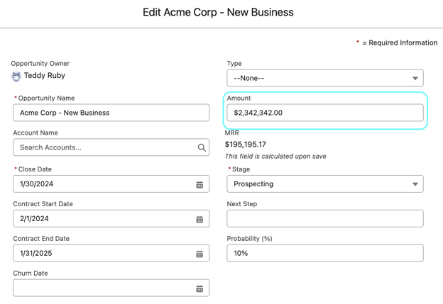 Salesforce Opportunity Amount 3